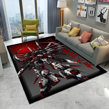 3D Ретро Аниме Гандам Cartoony килим за дома, хол, Спалня, Диван, килим, подови настилки, декорация, детска площадка, нескользящий подложка за пода