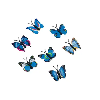 7 бр./компл., фиби за коса с пеперуди изисканото майсторство - цветни и трайни лъскави клипове