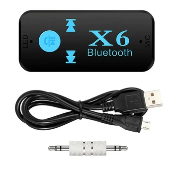 Bluetooth съвместим адаптер 5.0 X6, USB Безжичен приемник Музикален аудио от КОМПЮТЪРА, телевизора, колата, високоговорител, 3.5 мм AUX Adaptador