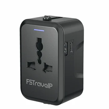 FSTravelP Универсален адаптер за пътуване, адаптер за пътуване по целия свят с 2 USB-порта, адаптер за пътуване, Международният захранващ адаптер