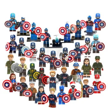 Marvel Капитан Америка, Аниме, периферни мультяшные строителни блокове, детски образователни събрани играчки, творчески подарък за украса