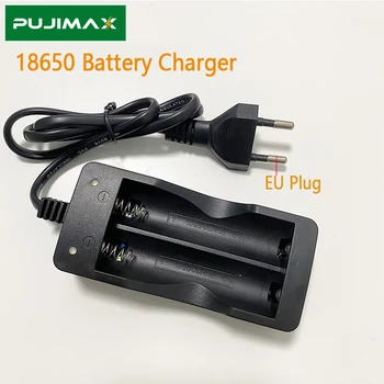PUJIMAX 2 Слота за Интелигентно Зареждане Безопасна Бързо Зареждане на Литиево-йонна акумулаторна батерия 18650 С led индикатор за Състоянието на зареждане