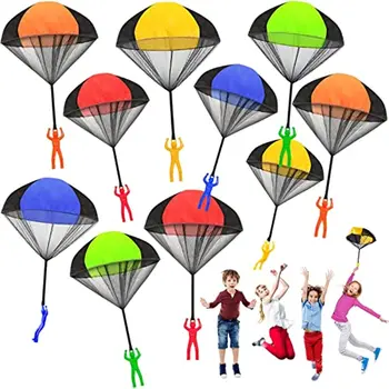Детска играчка за ръчно хвърляне на парашут, Забавни играчки за открито, игра за деца, летящ парашут, Спортни забавни игри с мини-солдатиком
