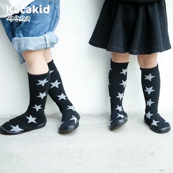 Детски Меки чорапи-тръба, устойчива на плъзгане детски обувки за бебета, памучни чорапи за момчета и момичета, обувки, дишащи и устойчиви на комарам чорапи