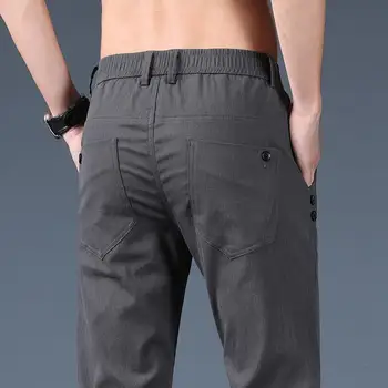 Изкуствена деним, Тънки директни Ежедневни панталони, Мъжки панталони 2023, пролет-лято нови младежки леки бизнес панталони, тънки