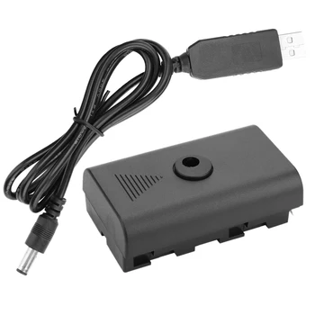 Конектор за постоянен ток, фиктивен батерия + USB кабел 5 за Sony NP F550 F570 F770 F750 F970 F990 с USB-кабел