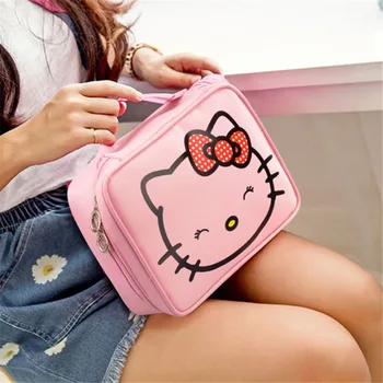 Косметичка Sanrio Kawaii Hello Kitty, чанта за съхранение, многоцветни пътни принадлежности с Аниме герои