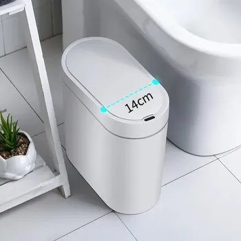 Кофата за Smart Smart Bin Водоустойчив Кошче за отпадъци, Автоматичен Сензор за проблемните боклуци кофа в банята, Електрически кофата за боклук в кухнята