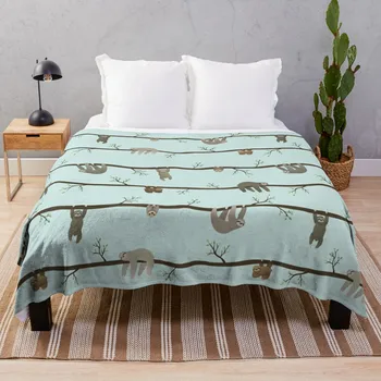 ленивцы (синьо) Покривка за легло, одеяло, пухкави завивки и Голямо одеяло винтажное