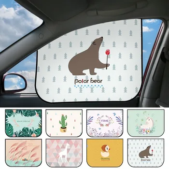 Магнитна шторка на прозореца на колата козирка Cartoony Универсален сенника на странично прозорец Защита от ултравиолетови лъчи за Деца