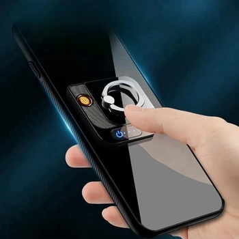 Многофункционално пръстен за мобилен телефон, Запалка с Катарама, USB Макара от Вольфрамовой тел, Електрически Ветрозащитный Скоба За Запалка