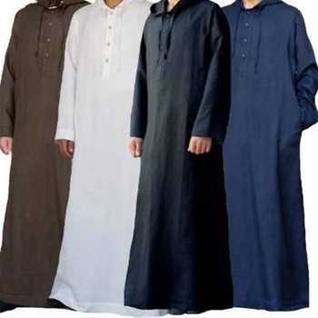 Мюсюлмански мъже Джубба Тоби близкия изток мюсюлмански халат Свободна мюсюлманска мъжка риза