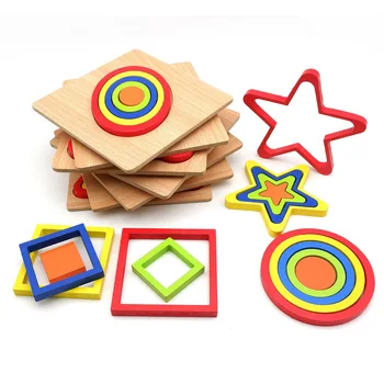 Направи си САМ Детска Геометрична форма, Съответстваща на Цвета на 3D Пъзел, Детски Забавни играчки Монтесори, Детска Интерактивна Бойна игра